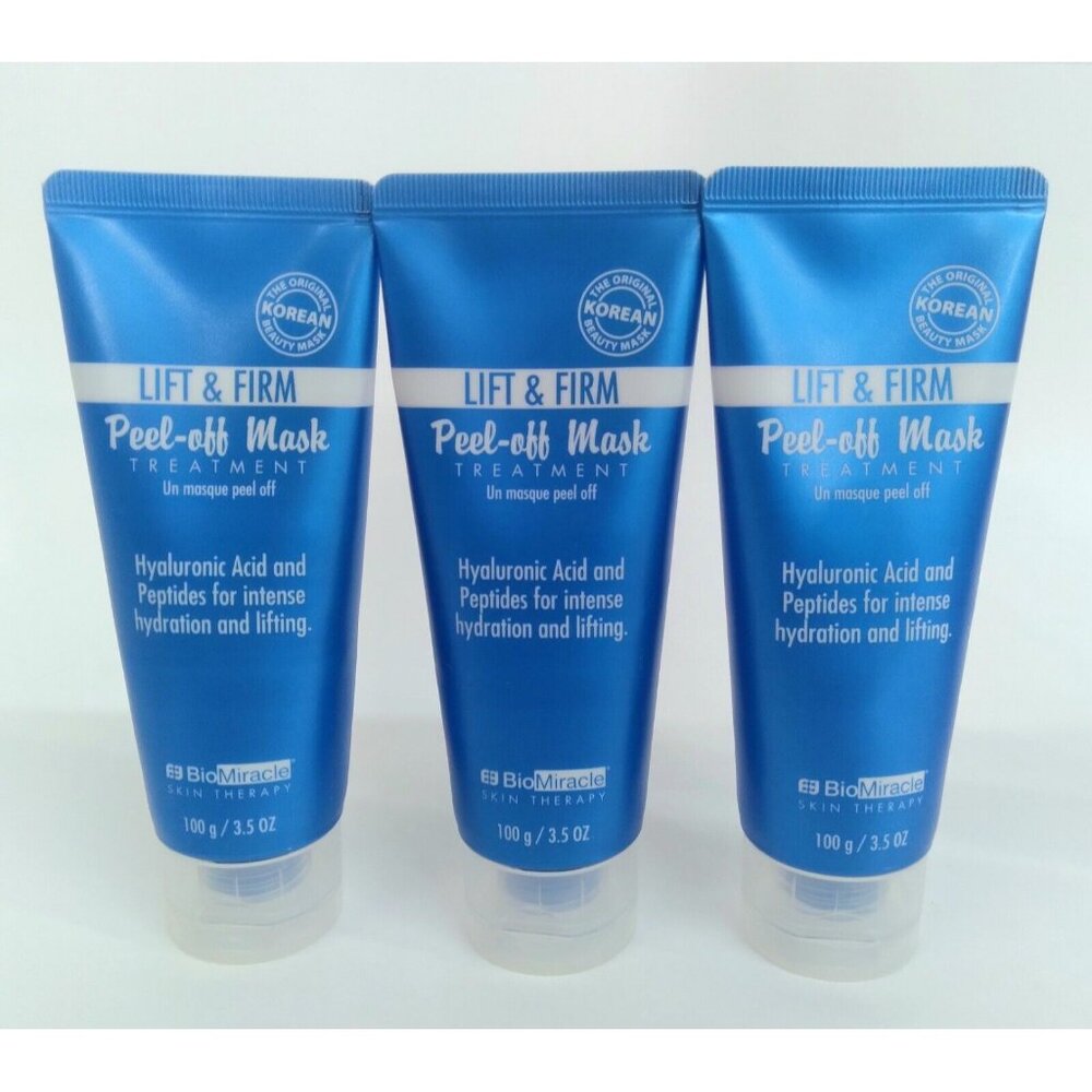 BioMiracle Lift & Firm Peel-Off Mask Treatment 3.5 oz Tubes Lot of 3 New
